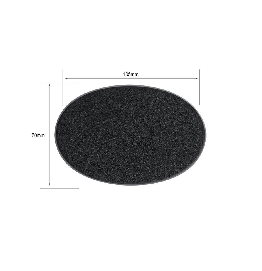 Forma ovale nera con dimensioni 50mm x 29mm.