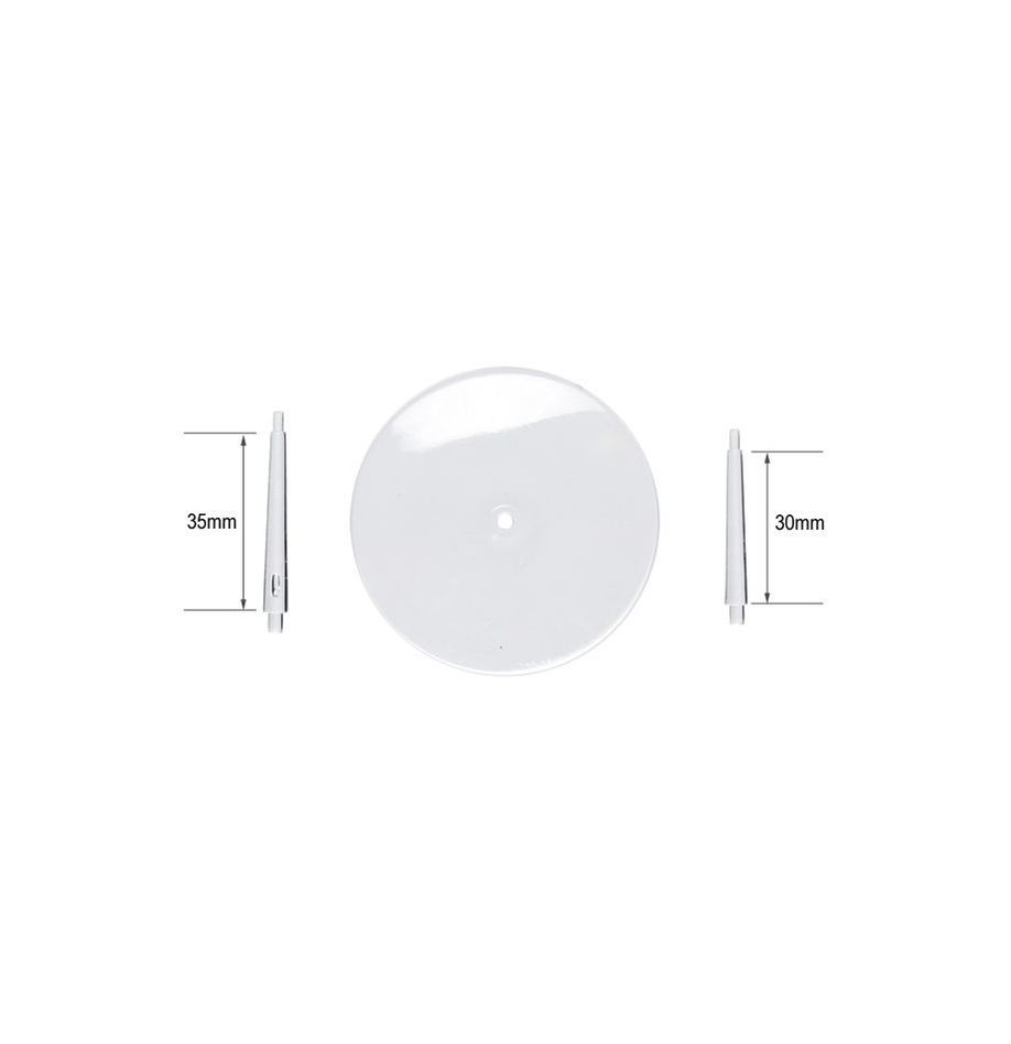 Disco circolare bianco con dimensioni laterali 8mm, perfetto componente.
