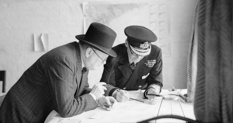 Winston Churchill and Vice Admiral Sir Bertram Ramsey