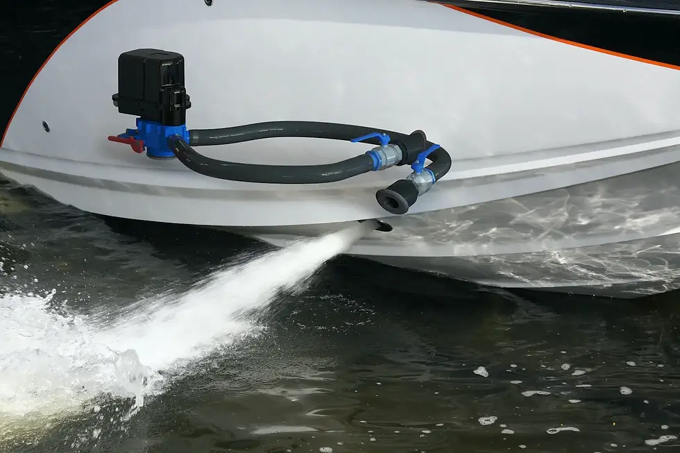 A typical internal configuration for a bow thruster on a small boat / Photo - Ancasta Yacht Services