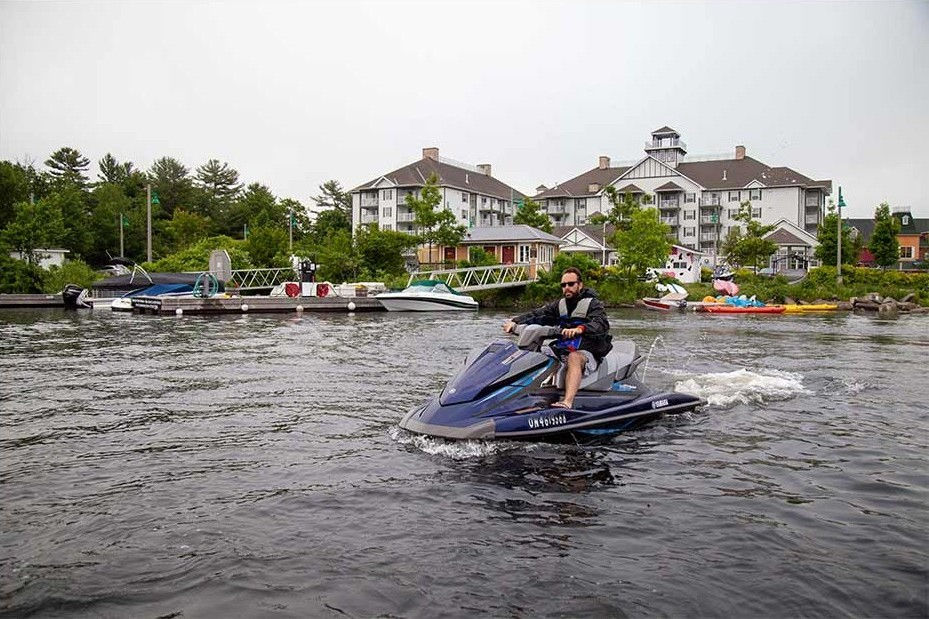 Launching from the wharf in Gravenhurst right in front of the Residence Inn by Marriott