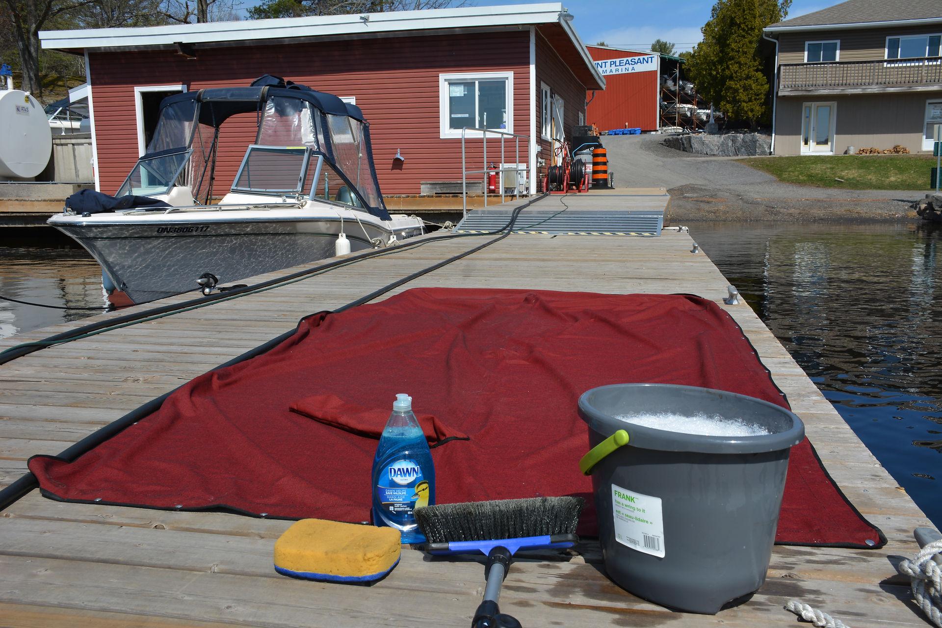 Cleaning canvas boat top