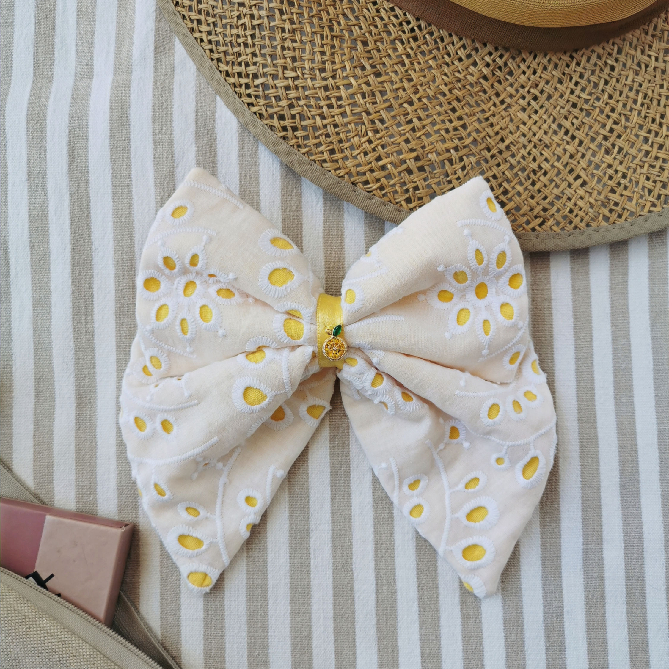 Grande barrette « Fleur de Citronnier »