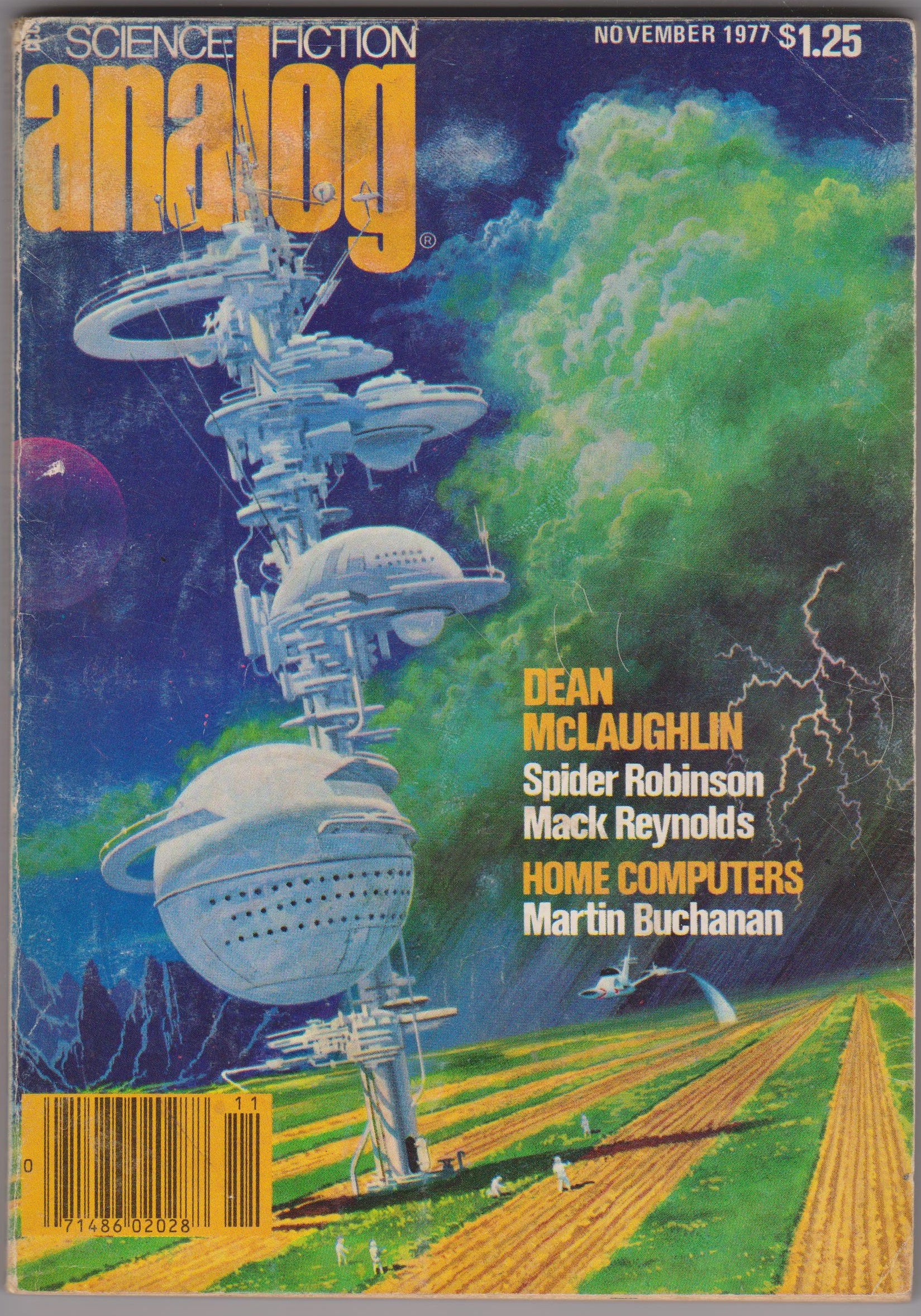 Analog: Science Fiction / Science Fact - November 1977 cover art by Dean Ellis