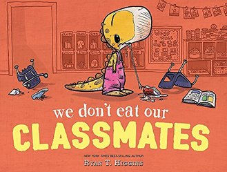 We Don't Eat Our Classmates by Ryan Higgins book cover on shop books