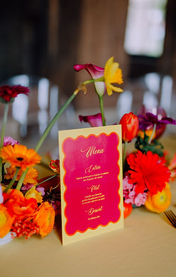 MENU DE MARIAGE COLORÉE DE QUALITÉ