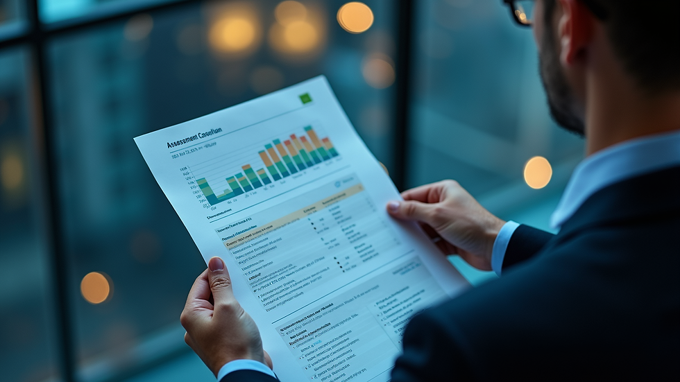 High angle view of a cybersecurity consultant presenting assessment results