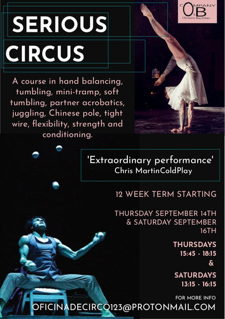 SERIOUS CIRCUS is starting for Fall Term, Thursdays 15:45 - 18:15 & Saturdays 13:15 - 16:15!
