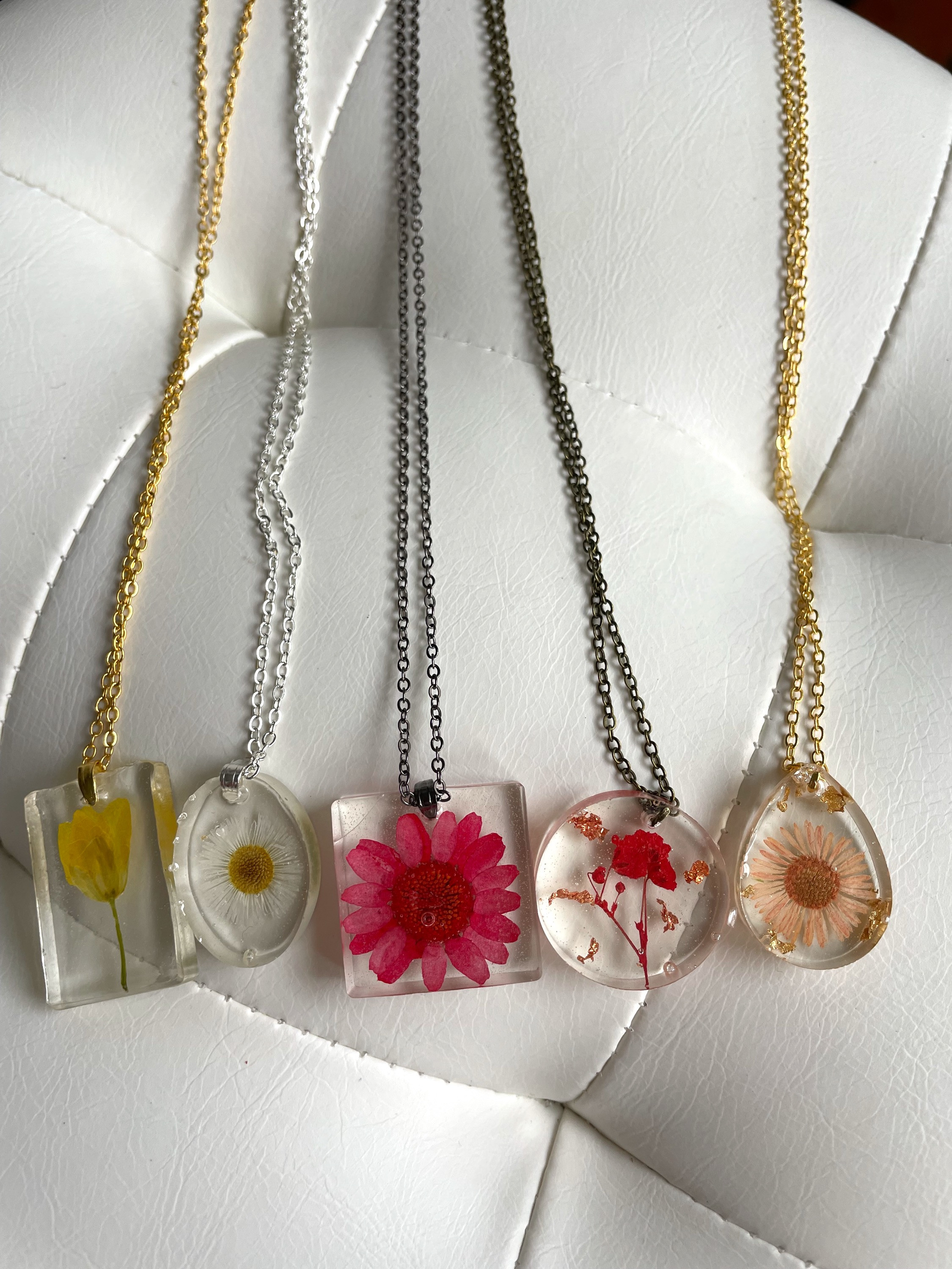 Floral Resin Necklace