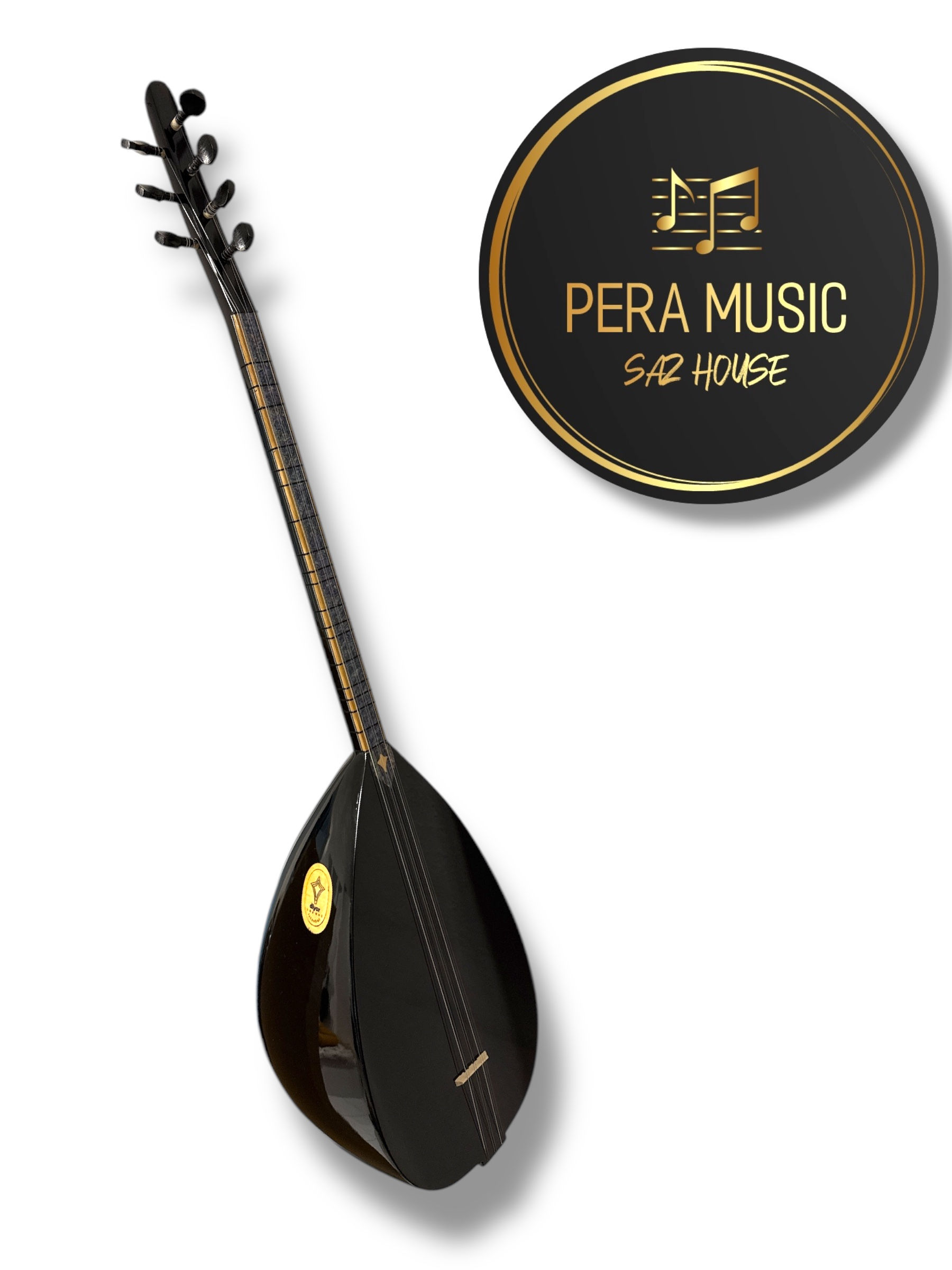 Kurzhals Baglama mit Tonabnehmer, Tasche und Zubehör