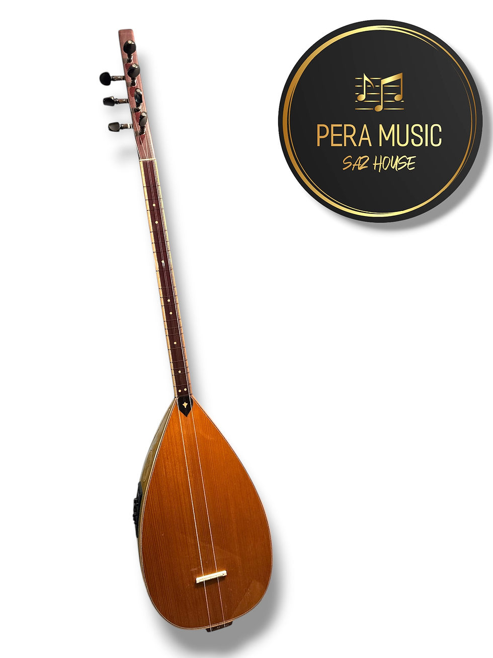 Miniature : Baglama professionnel à col court avec égaliseur Fishman et étui souple professionnel (couleur spéciale)