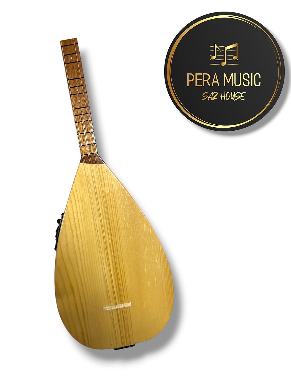 Miniature : Baglama professionnel à col court avec égaliseur et étui souple professionnel