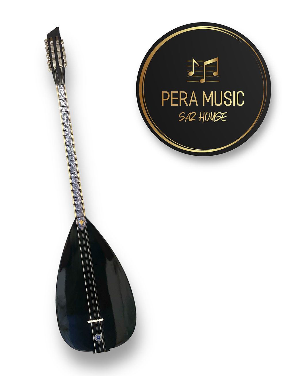 Thumbnail: Short-neck Baglama with bag, pickup and accessories Black