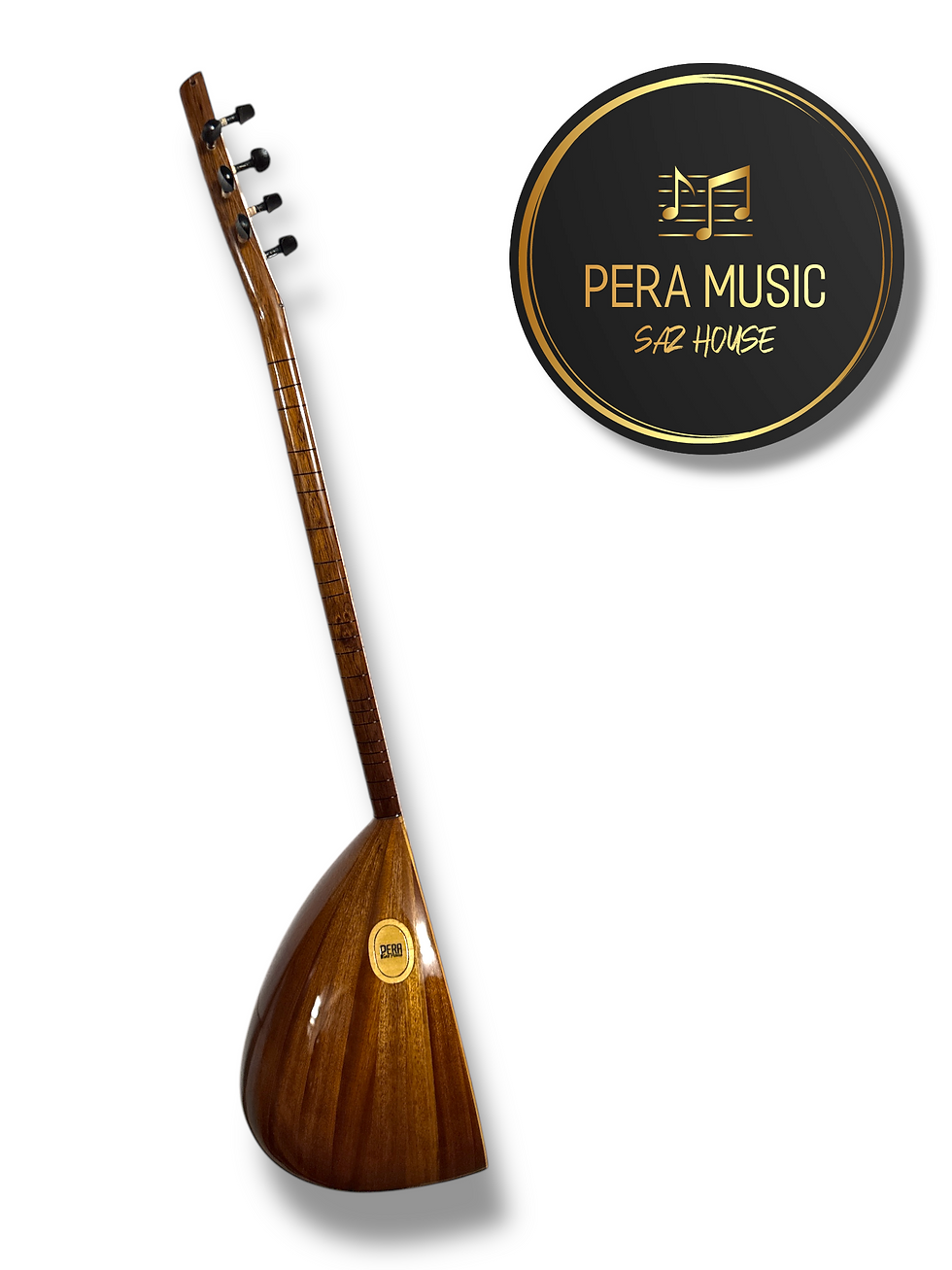 Thumbnail: Long neck Baglama with bag and accessories Black Matt