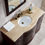 Thumbnail: 48" Lotus Single Sink Vanity with Travertine Marble Top and Mirror