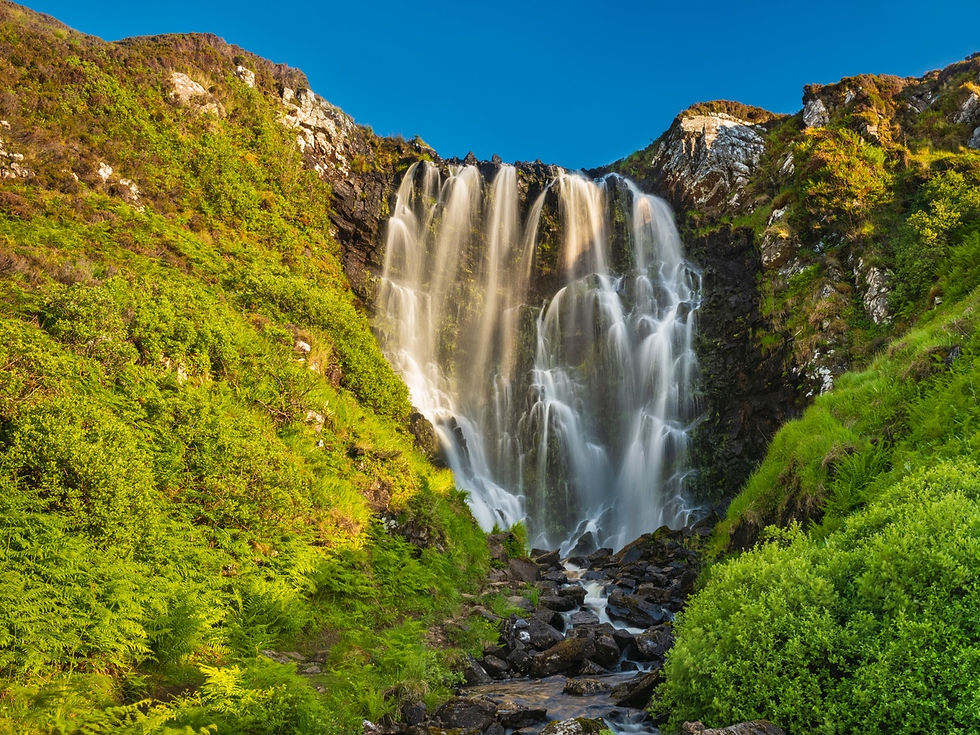 Image of Clashnessie Falls in Scotland