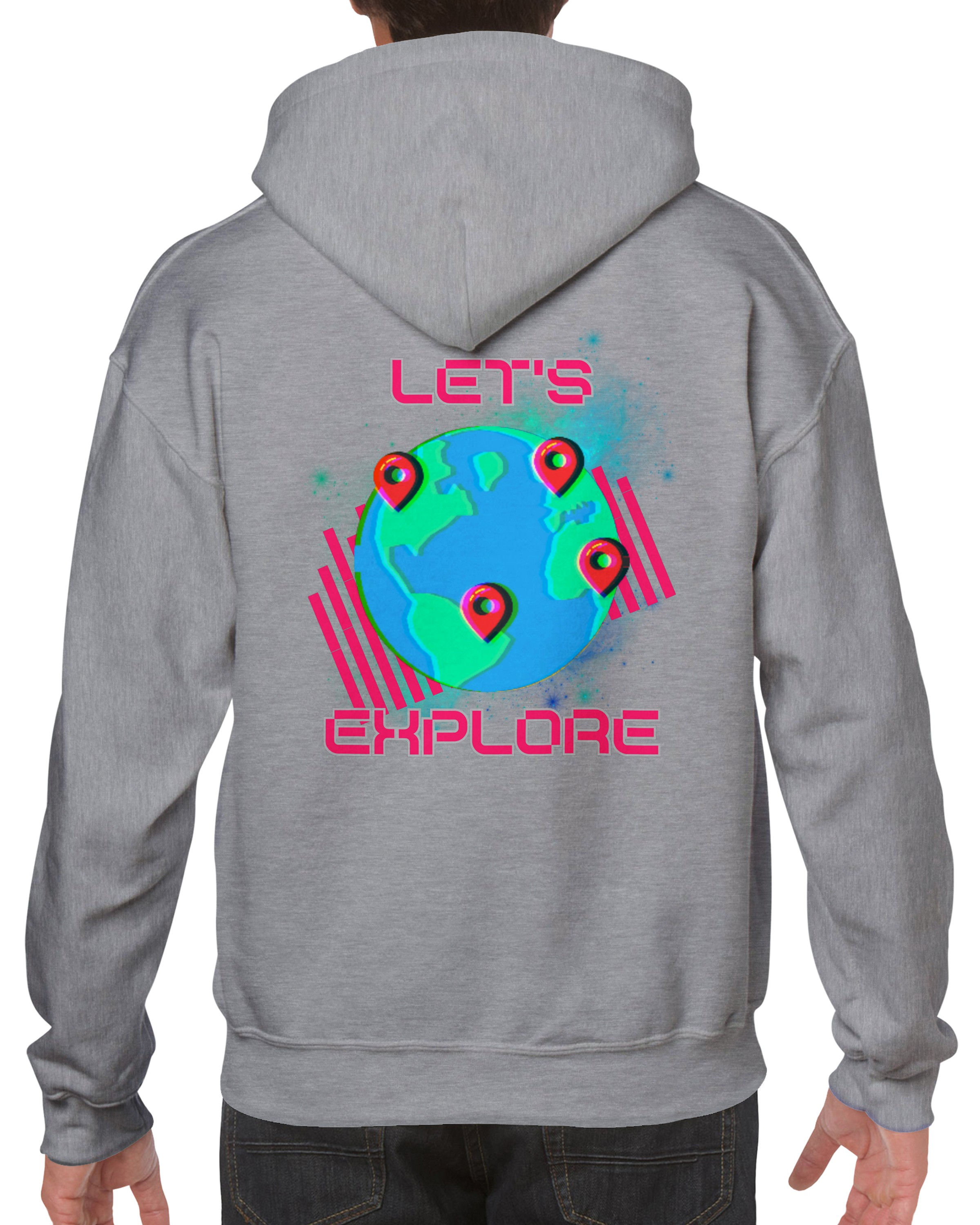 Classic Let's Explore Pullover Hoodie - Sports Grey