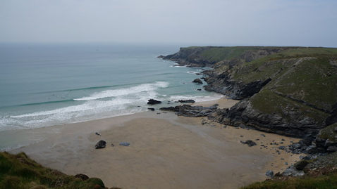 Hidden UK beach with bright turquoise water and quiet sandy coves