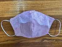 White Lace Trim over Pink Check