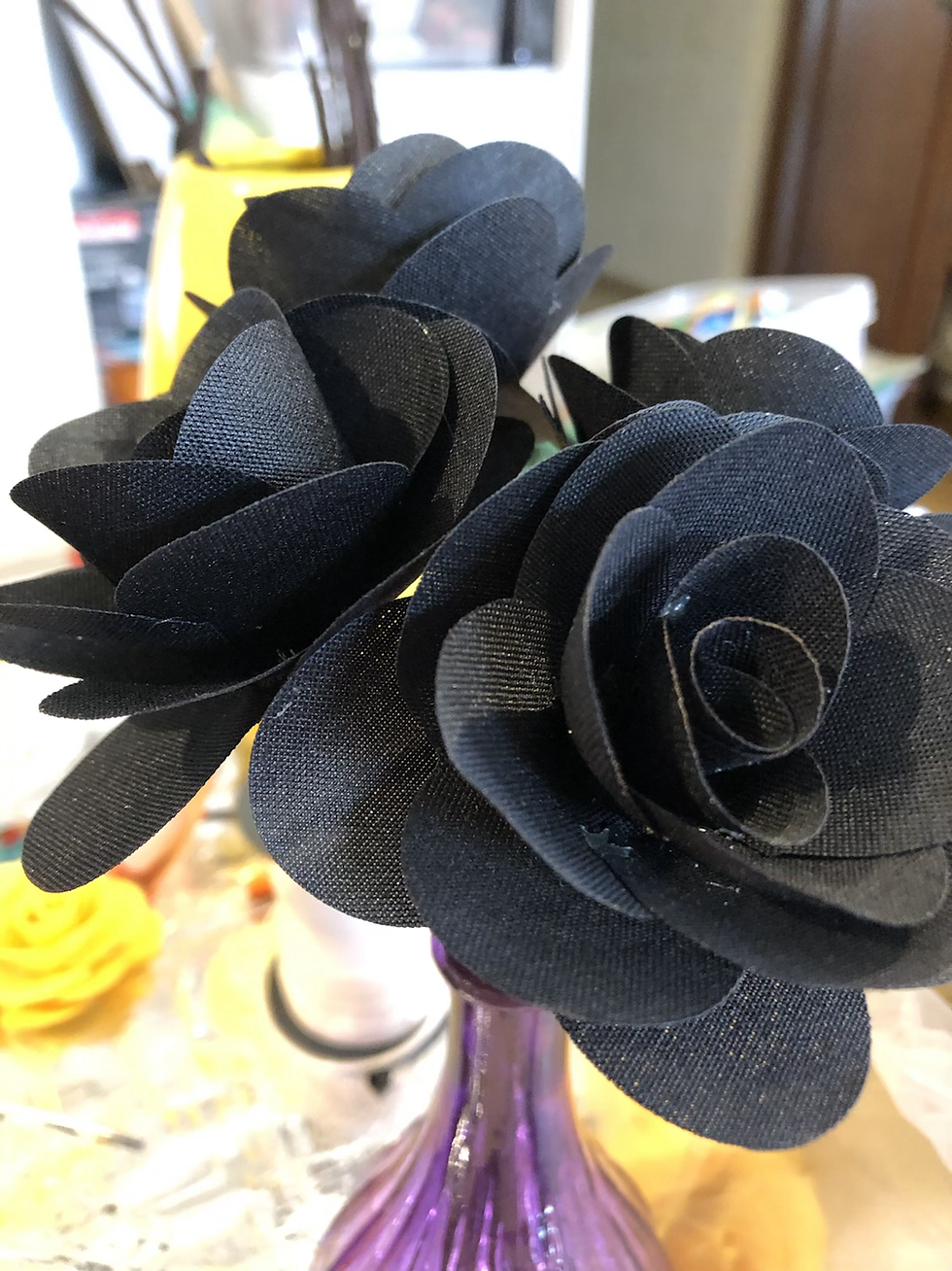 Miniatura: Flor artesanal preta