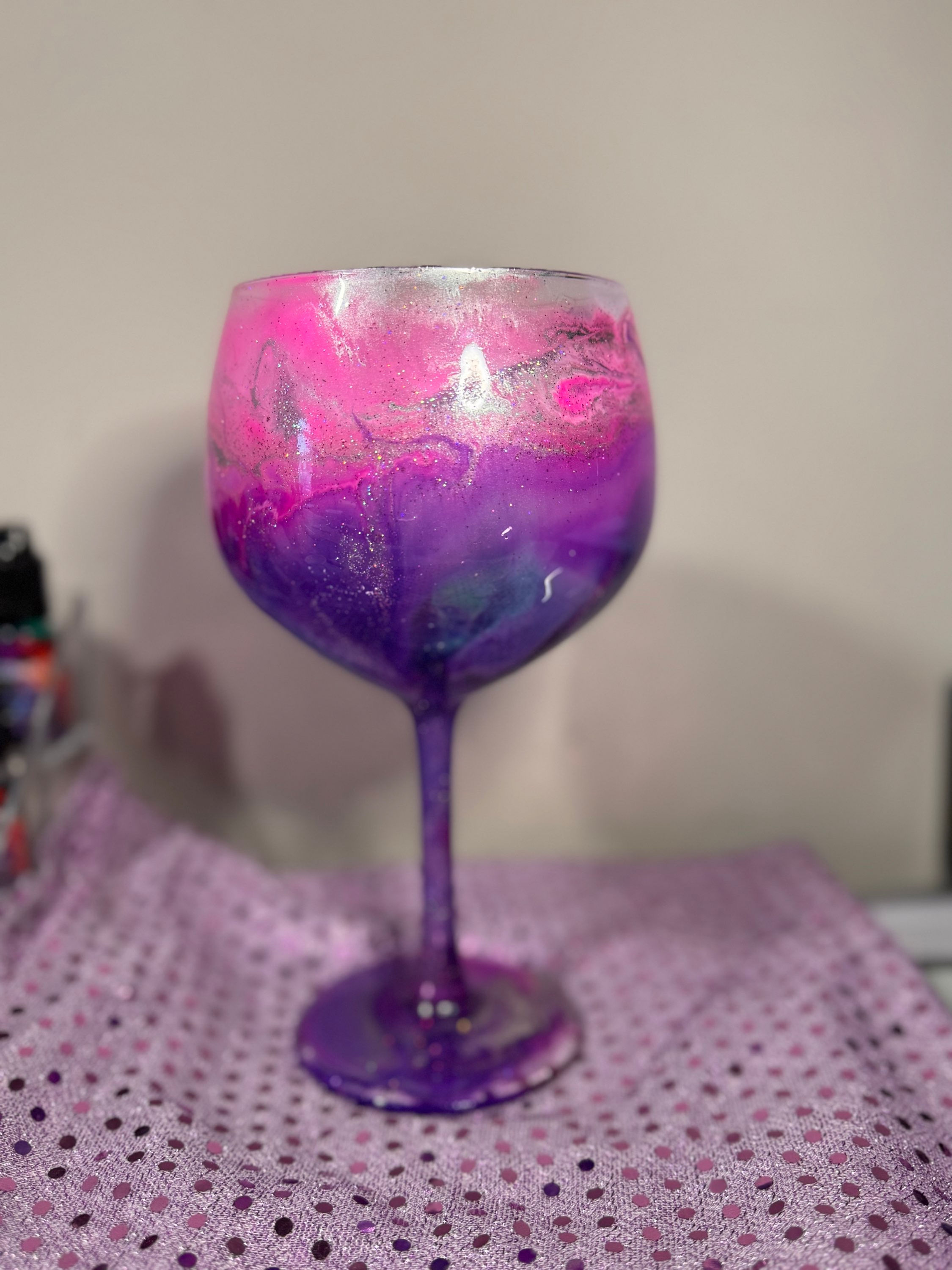 Pink and purple Gin Glass for all occasions 