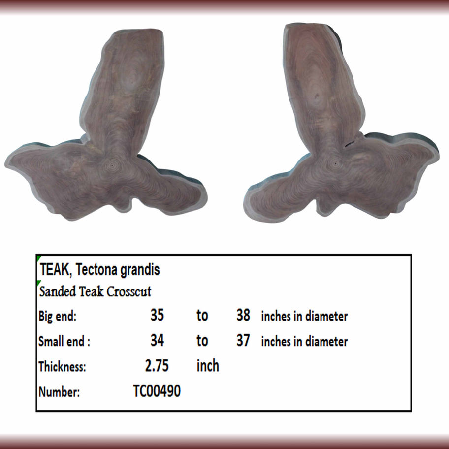 Sanded Teak Crosscut
