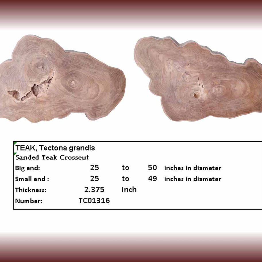 Sanded Teak Crosscut