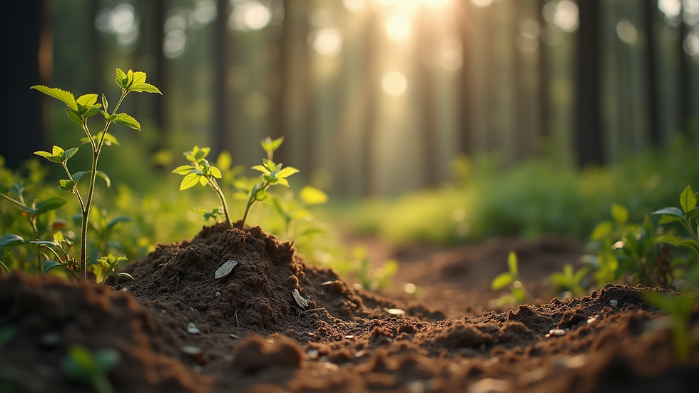 Close-up view of sustainable wood forest management