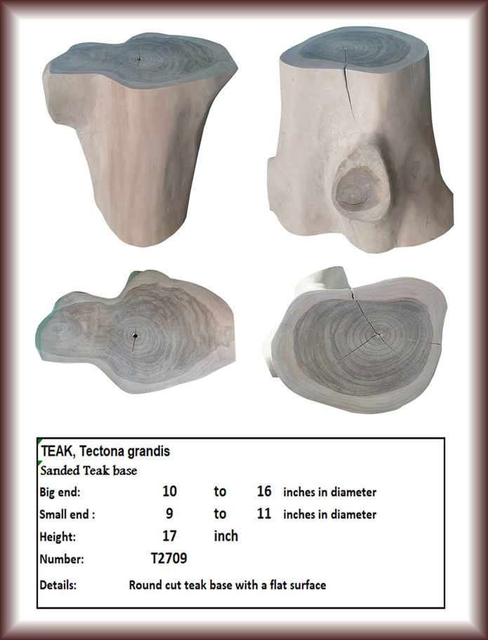 TEAK, Tectona grandis Sanded Teak base, product details, Diamond Tropical Hardwoods