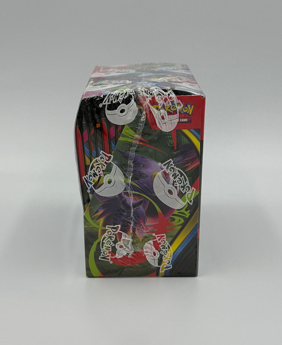 Thumbnail: Pokémon TCG Phantasmal Flames sealed booster display box 36 packs side view
