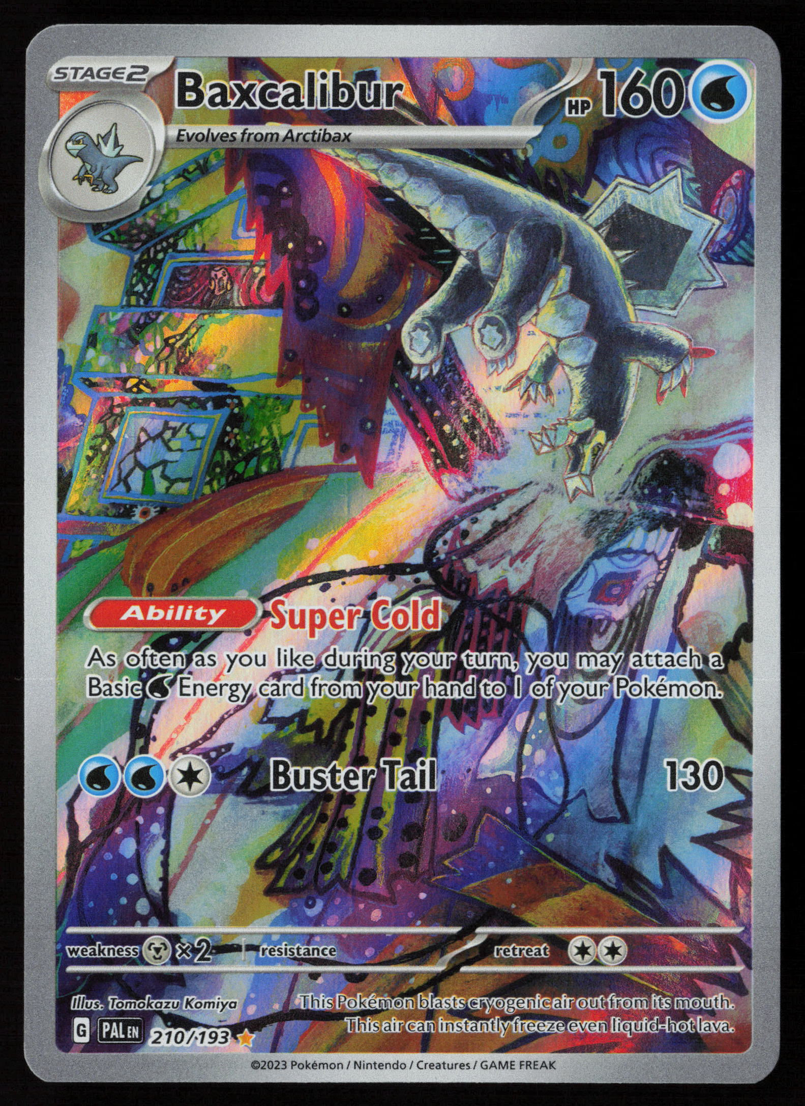 Pokémon TCG Baxcalibur 210 193 IR Paldea Evolved Frigibax Dragon Ice Near Mint Front