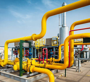 Piping network on a building site