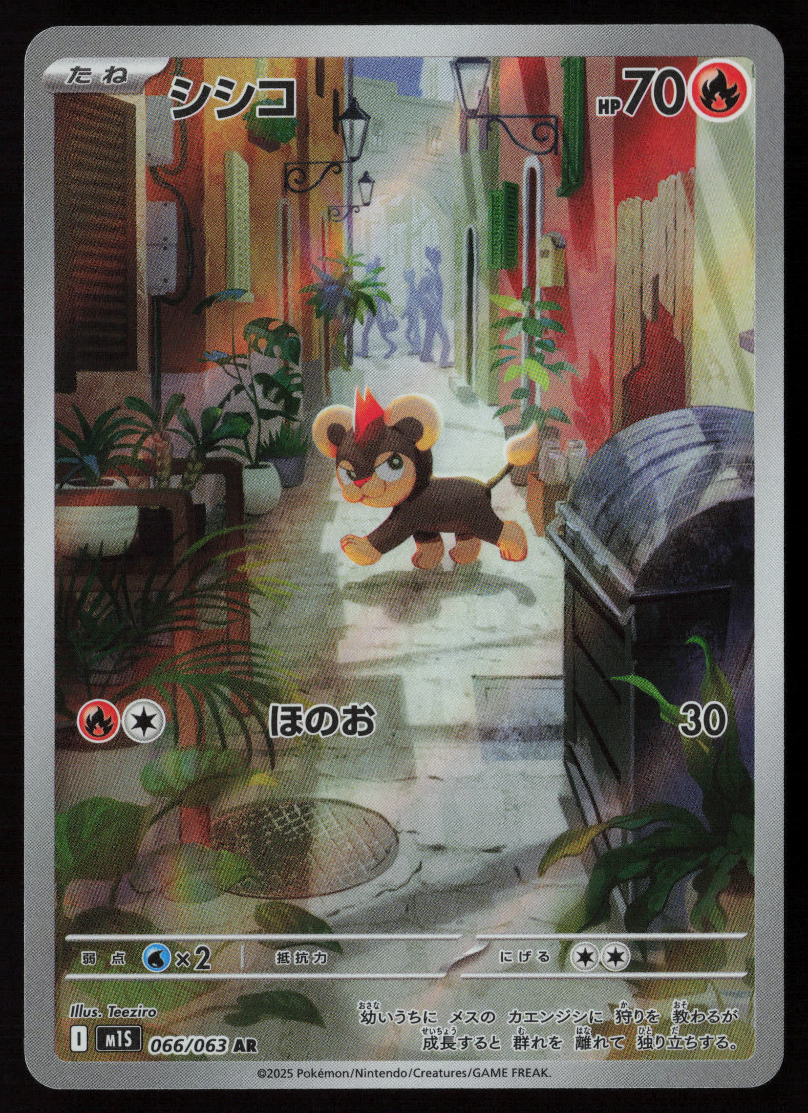 Japanese Pokémon TCG Litleo 066 063 AR Mega Symphonia M1S Kalos Fire Lion Cub Near Mint Front