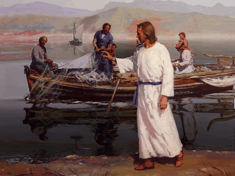 Jesus bidding farewell to his disciples