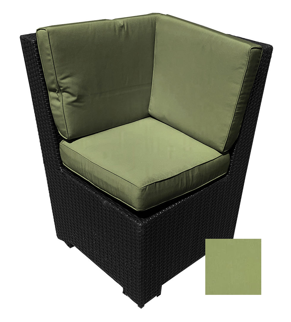 Thumbnail: Bench, Tuscon, Corner, 28.5", Resin Wicker, Black, With Cushions