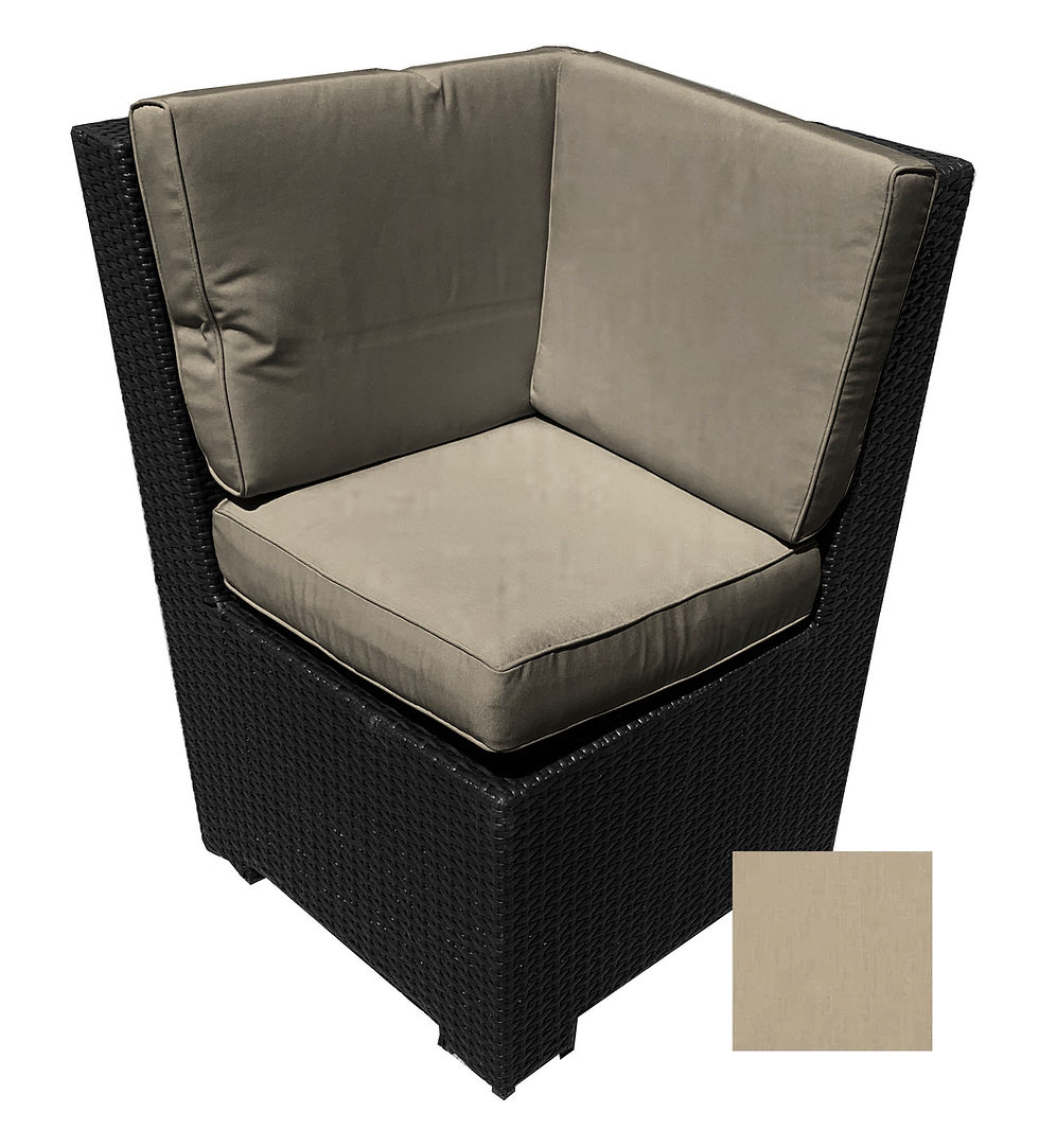 Thumbnail: Bench, Tuscon, Corner, 28.5", Resin Wicker, Black, With Cushions