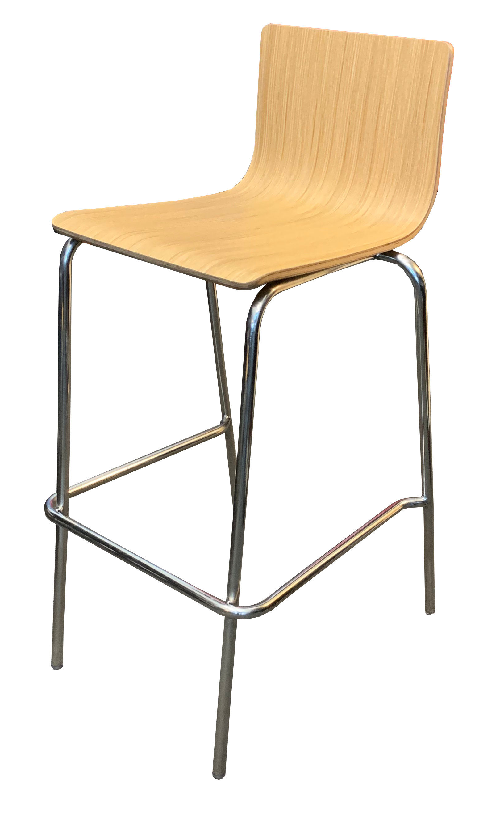 Bar Stool, Bent Wood, Melamine Finish
