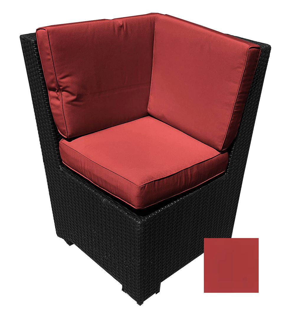 Thumbnail: Bench, Tuscon, Corner, 28.5", Resin Wicker, Black, With Cushions