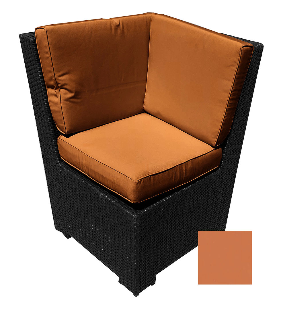 Thumbnail: Bench, Tuscon, Corner, 28.5", Resin Wicker, Black, With Cushions
