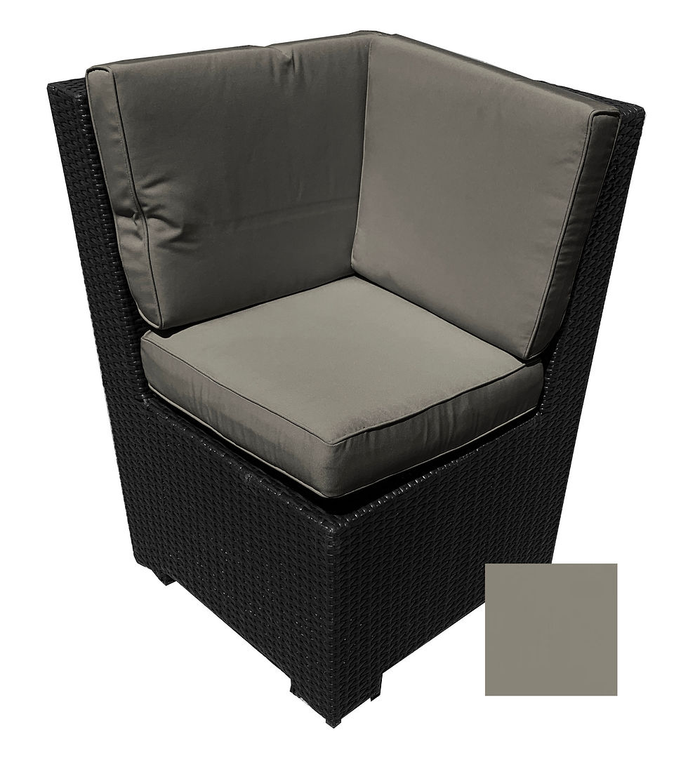 Thumbnail: Bench, Tuscon, Corner, 28.5", Resin Wicker, Black, With Cushions