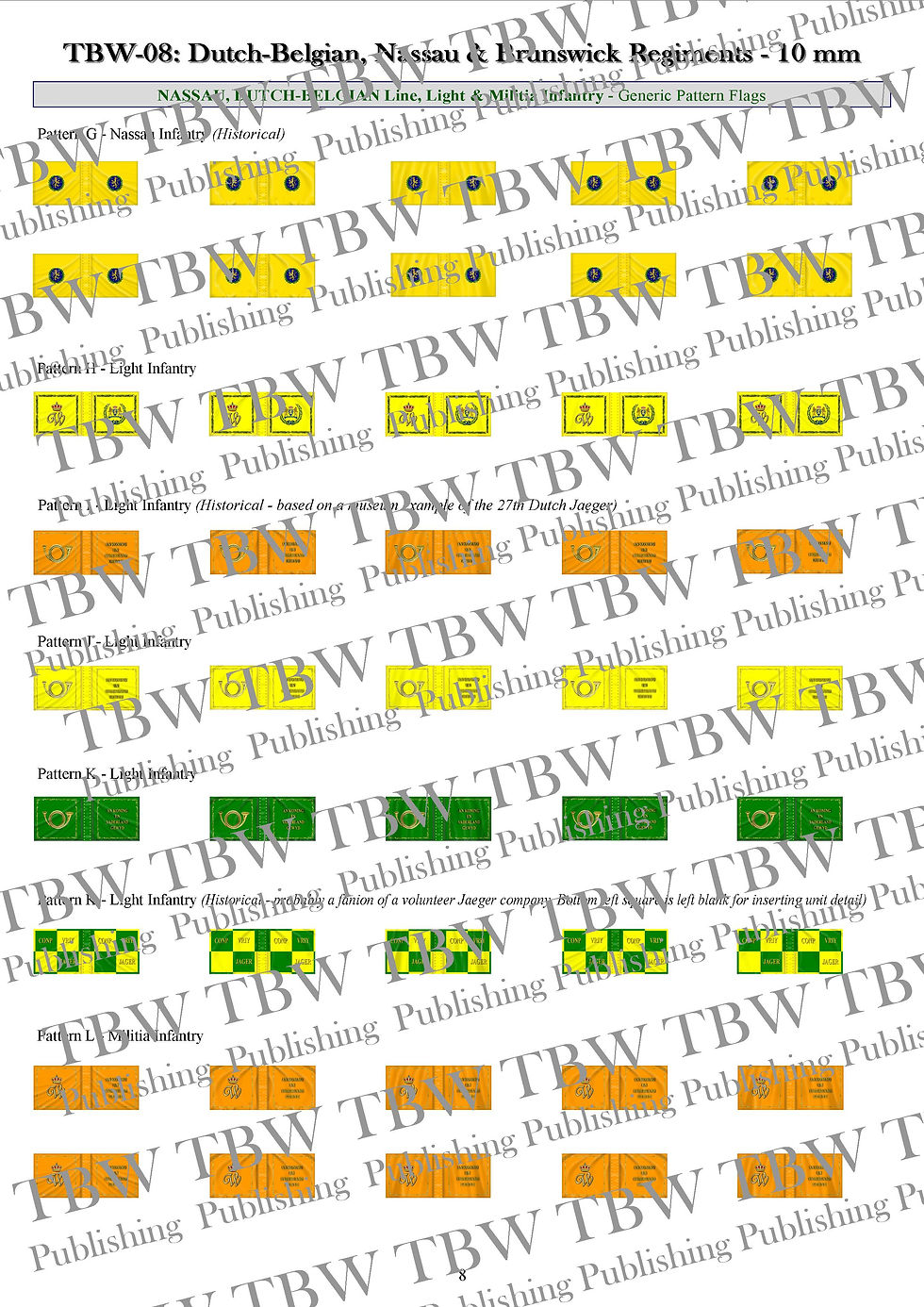 Thumbnail: TBW08: The Battle of Waterloo Dutch-Belgian, Nassau & Brunswick Regts 10mm Flags