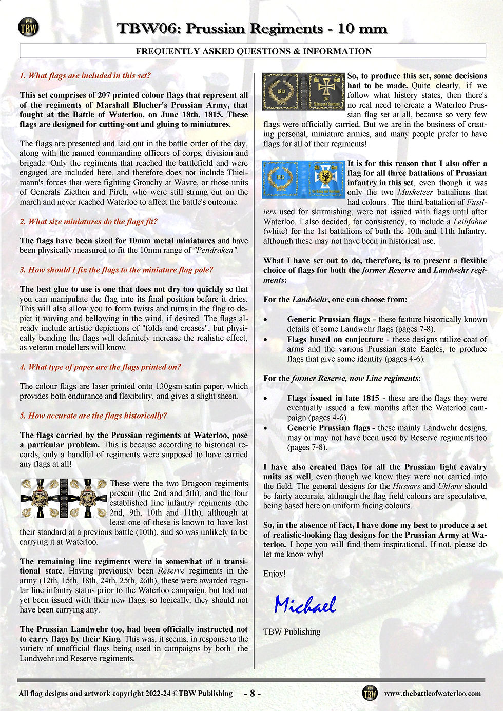 Thumbnail: TBW06 The Battle of Waterloo: Prussian Regiments 10mm Flags