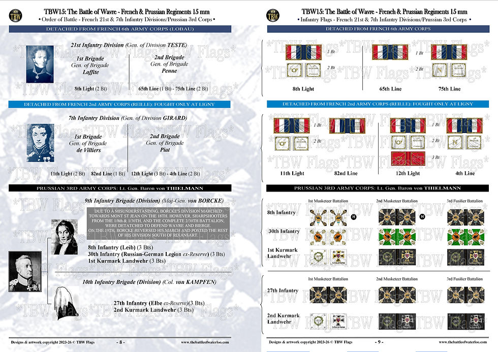 Thumbnail: TBW15 The Battle of Wavre: ​French & Prussian Regiments 15/18 mm Flags