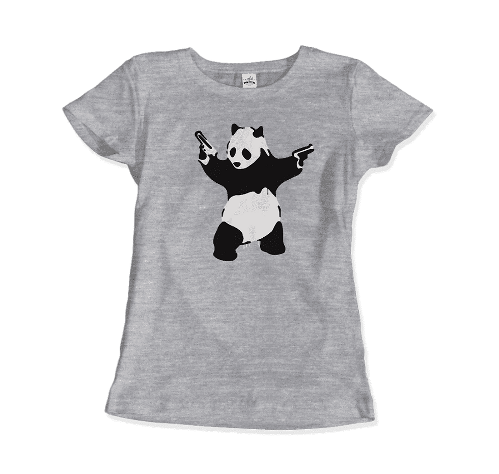 Thumbnail: Banksy Pandamonium Armed Panda Artwork T-Shirt