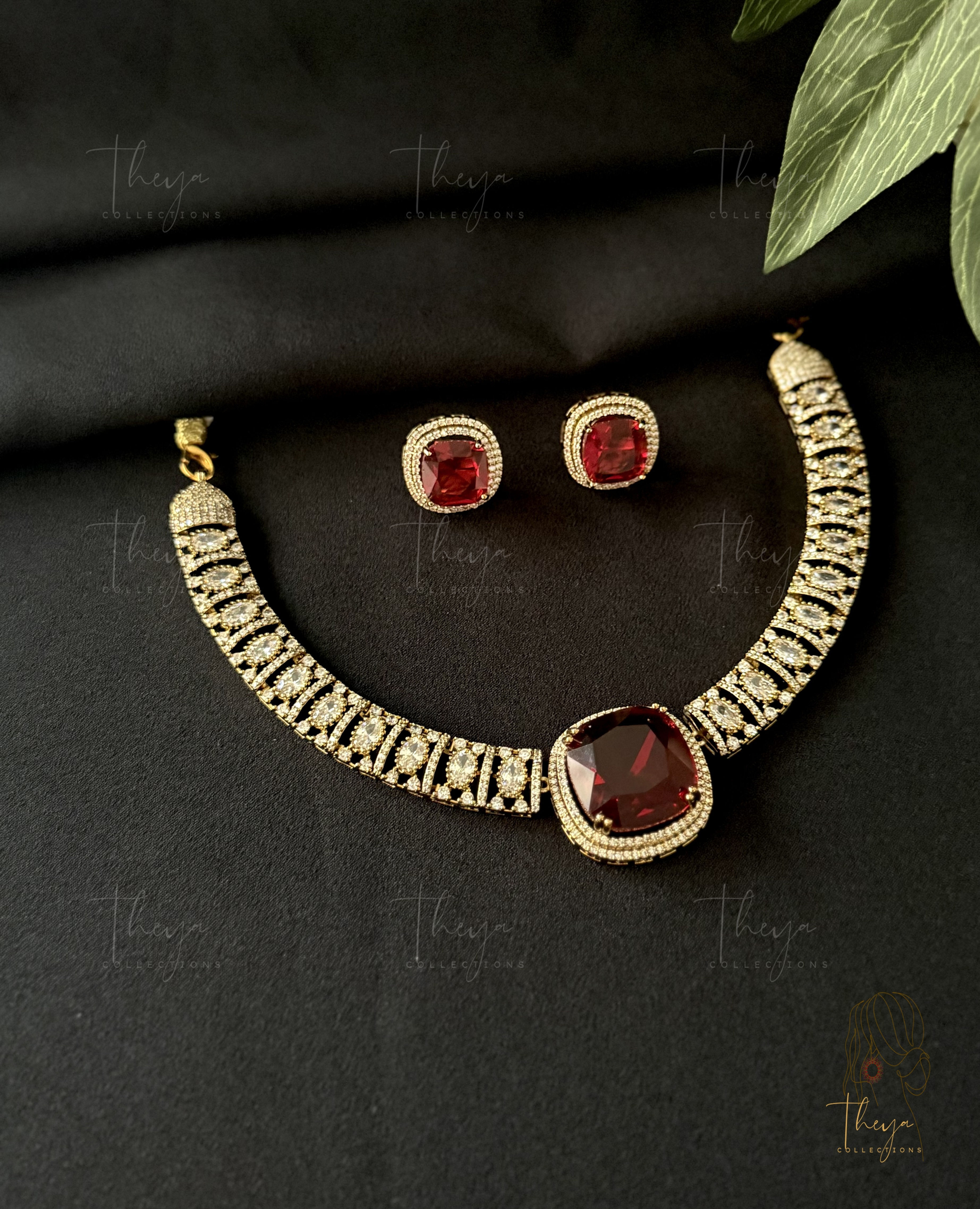 Theya - Luxe Gleam AD Necklace Set