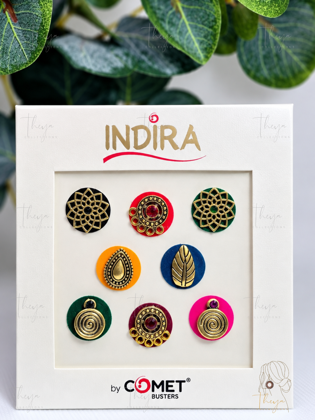 Hemarekha - Antique Gold Motif 15mm Bindi Collection