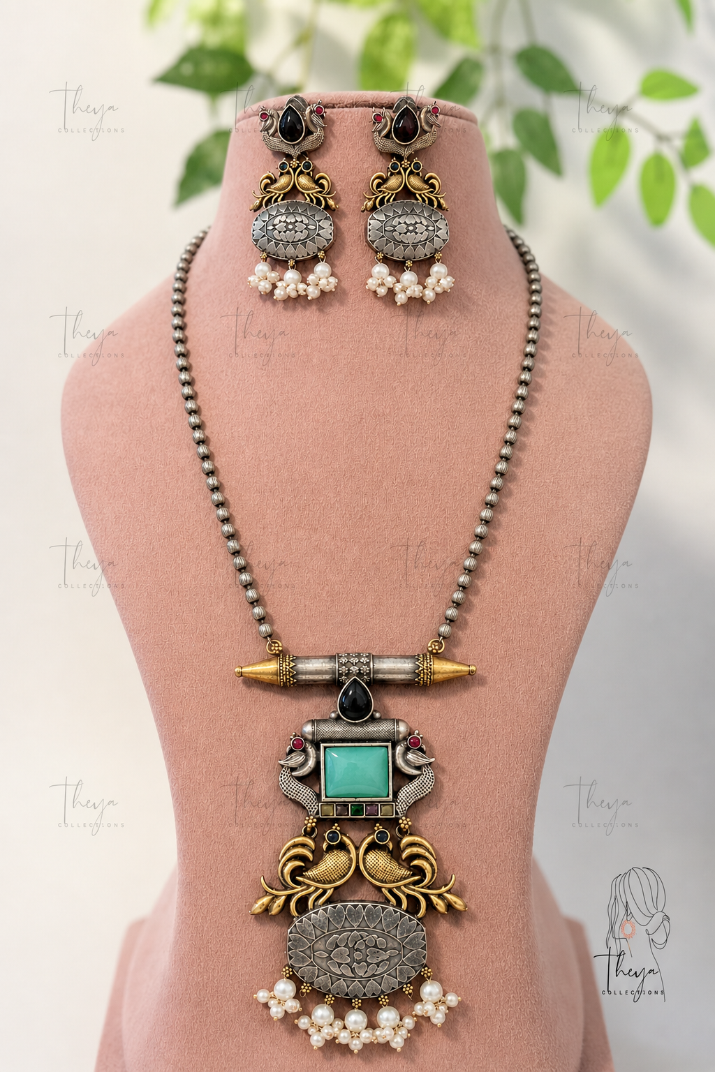 Rajhansi - Regal Oxidised Pendant Set