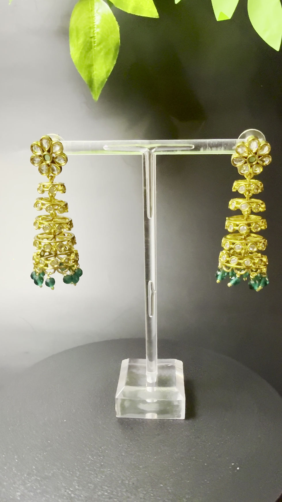 Thumbnail: Hemapushpa - Contemporary AD Jhumka Earrings