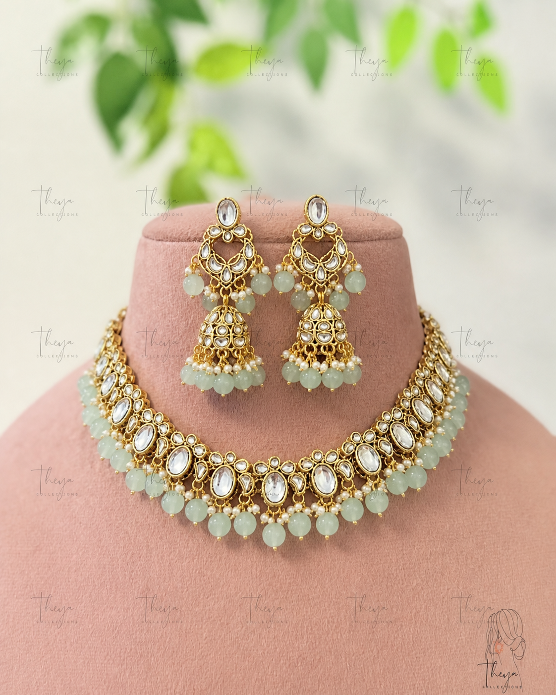 Aarinya - Pastel Kundan Necklace Set