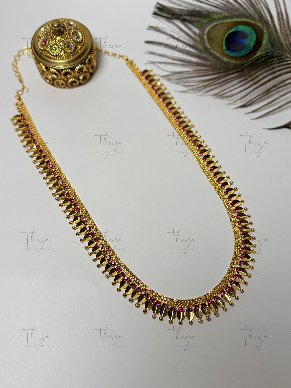 Thumbnail: Sarapoli Rekha - Gold-Plated Kerala Necklace